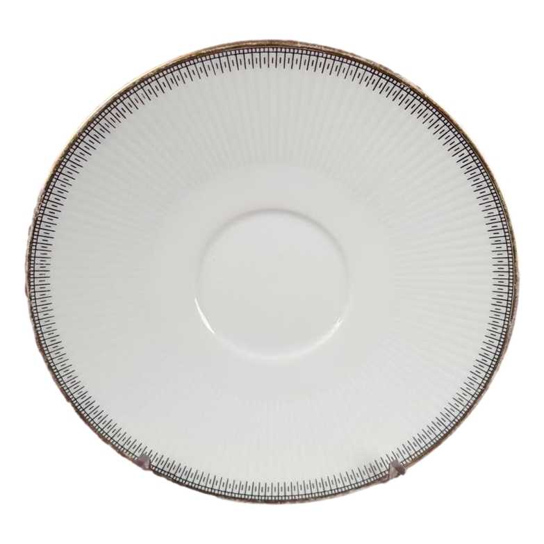 [458138418] Untertasse für Kaffee 14,45 cm Seltmann Weiden Monika Schwarz Gold 31646 gebraucht - akzeptabel