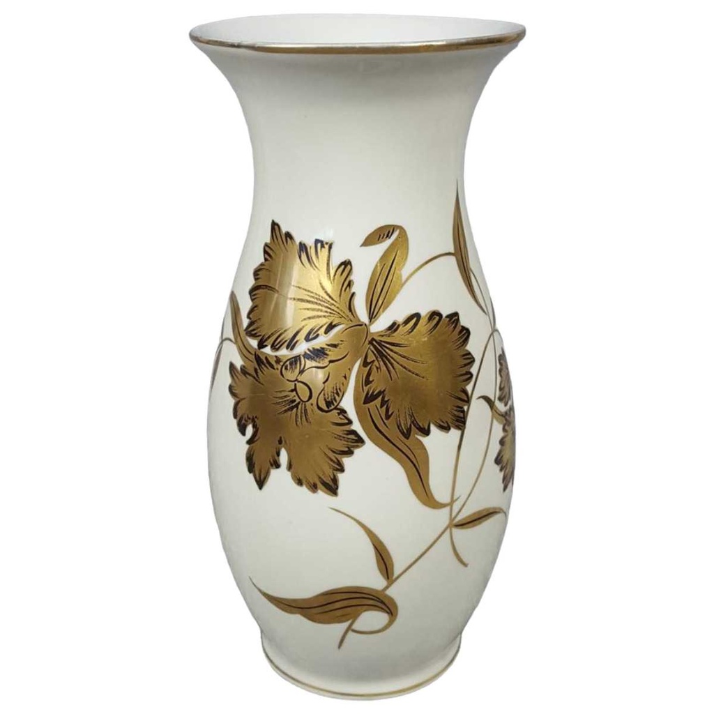 [458138440] Vase 25,8 cm Oscar Schlegelmilch Blumen Elfenbein Beige gebraucht - gut