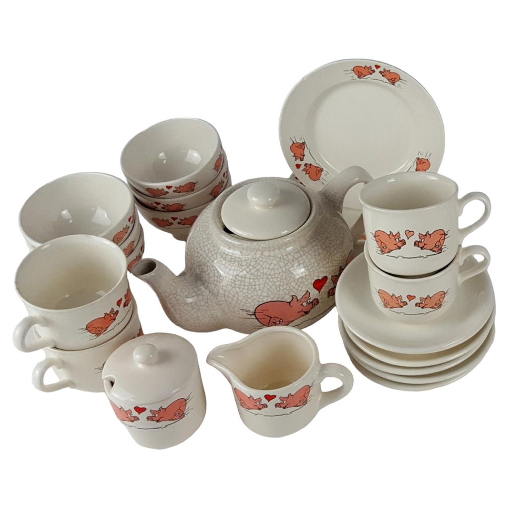 [458138457] UdSSR ZiK Konakovo Porzellanmanufaktur Teeservice Keramik Set 21 tlg Vintage