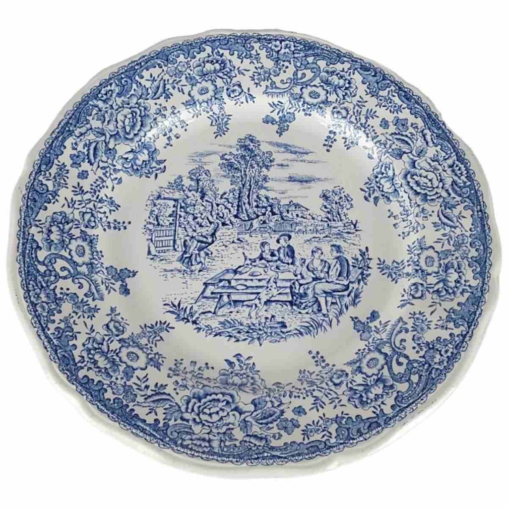 [458138488] Speiseteller Essteller 25,8 cm English Style Blau gebraucht - gut