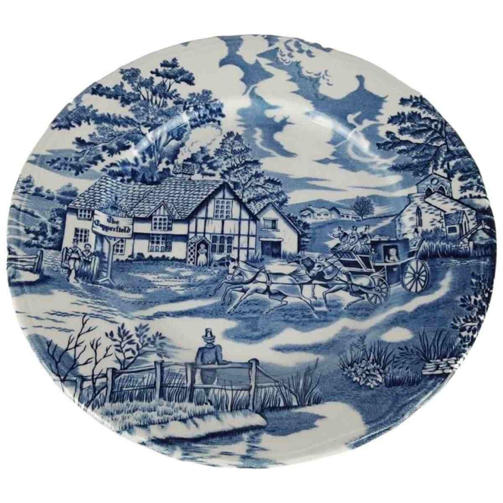 [458138492] Speiseteller Essteller 24,4 cm English Style Luneville France Blau