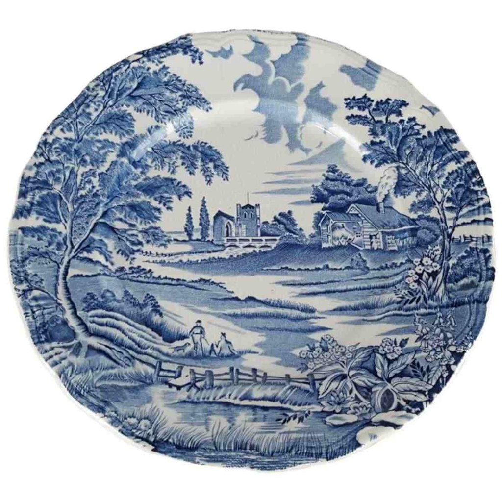 [458138498] Speiseteller Essteller 24,5 cm English Style Blau gebraucht - akzeptabel