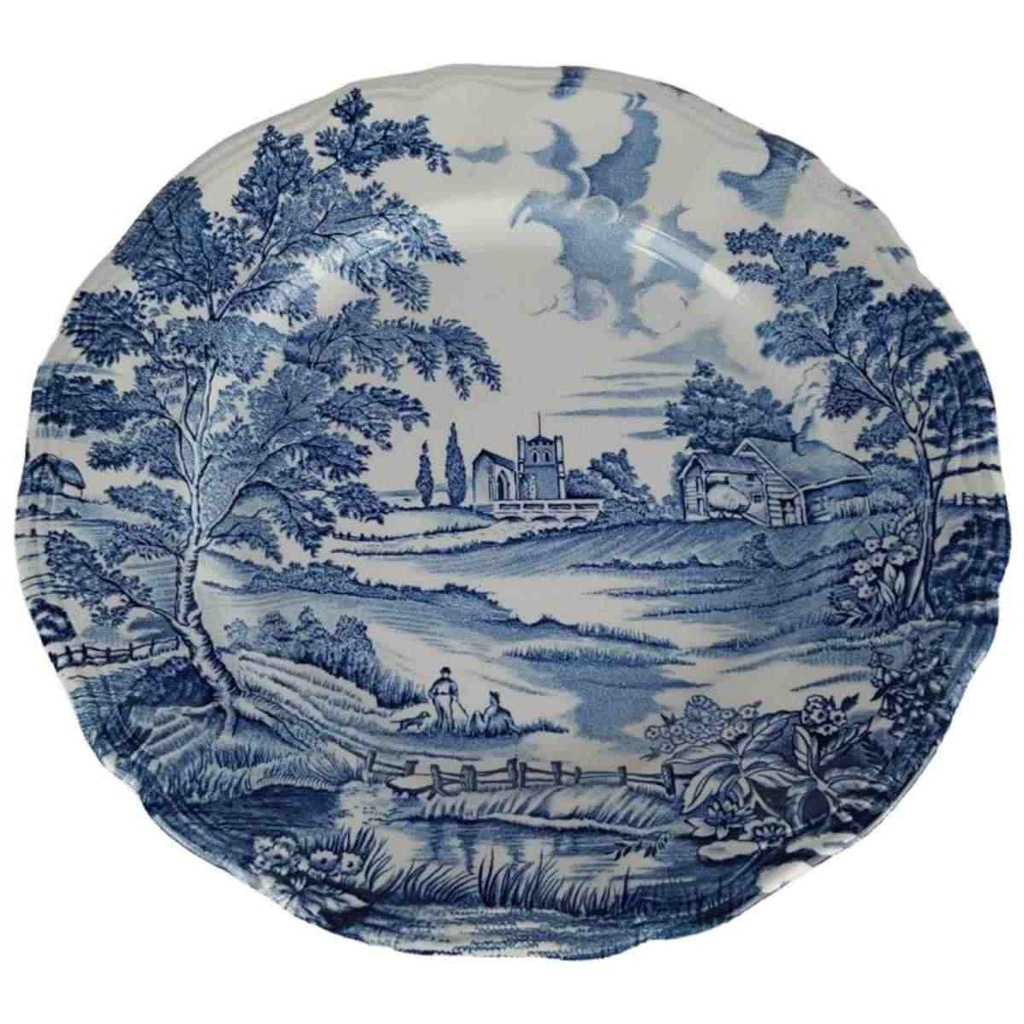 [458138499] Speiseteller Essteller groß 26 cm English Style Blau gebraucht - gut