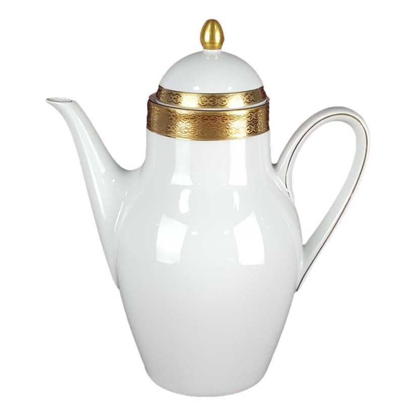 Kaffeekanne Golddekor 1,3 L Hutschenreuther Arzberg weiß Bavaria gebraucht - sehr gut