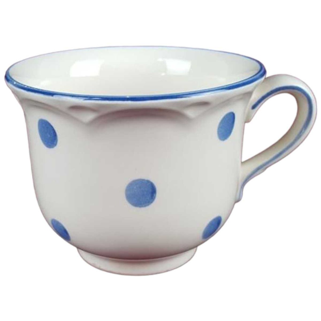 [458138523] Kaffeetasse Tasse Schramberg Polka blaue Punkte gebraucht - gut