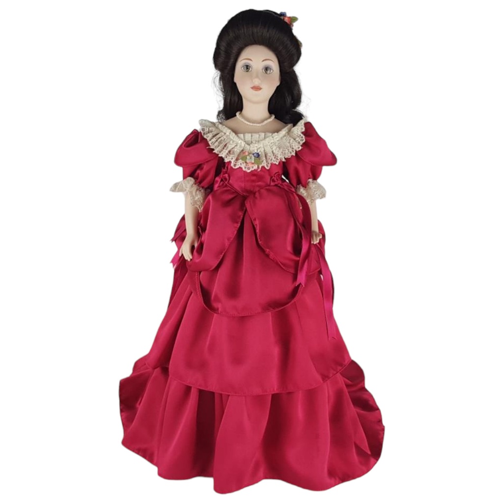 Franklin Mint Heirloom Dolls 1985 Johanna Puppe mit Spieluhr H 44 cm