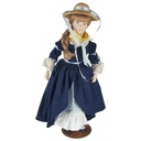 Franklin Mint Heirloom Dolls 1983 Porzellanpuppe Mädchen mit Strohhut H 38,2 cm