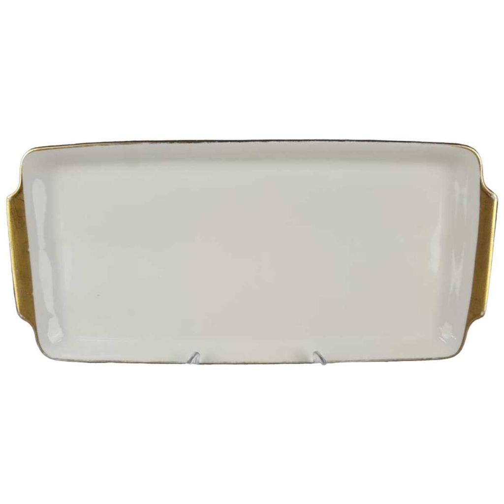 [458138586] Königskuchenplatte Goldrand Eschenbach Elfenbein Beige gebraucht - akzeptabel