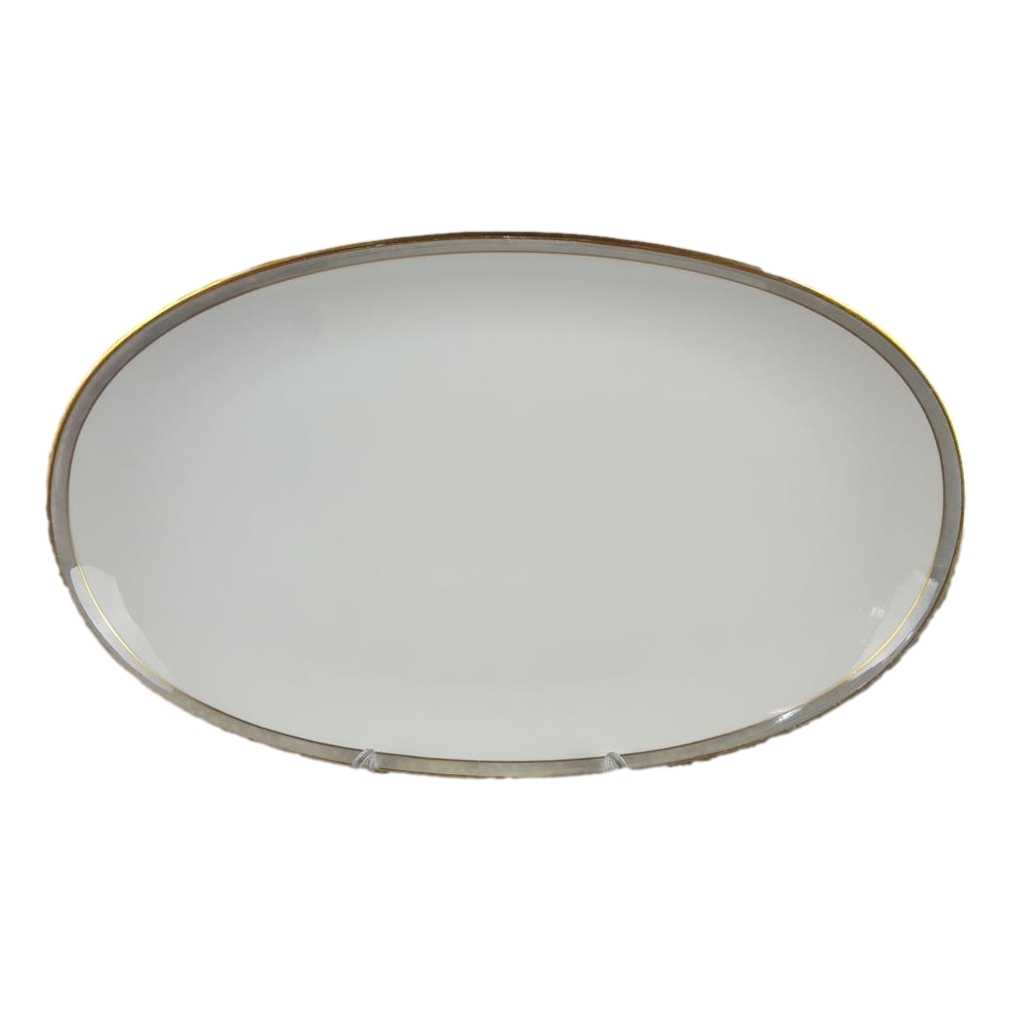 [458138587] Servierplatte Fleischplatte Goldrand 33,2x21,3 cm Edelstein Bavaria Grauband 21499 gebraucht - gut