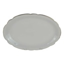 Fleischplatte Goldrand 31,5x21,7 cm Seltmann Weiden Inka weiß gebraucht - gut