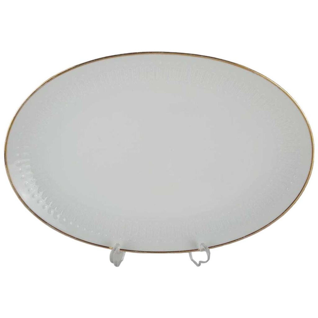 [458138598] Servierplatte Fleischplatte Goldrand 28,8x20,2 cm Winterling Kirchenlamitz Weiß gebraucht - gut