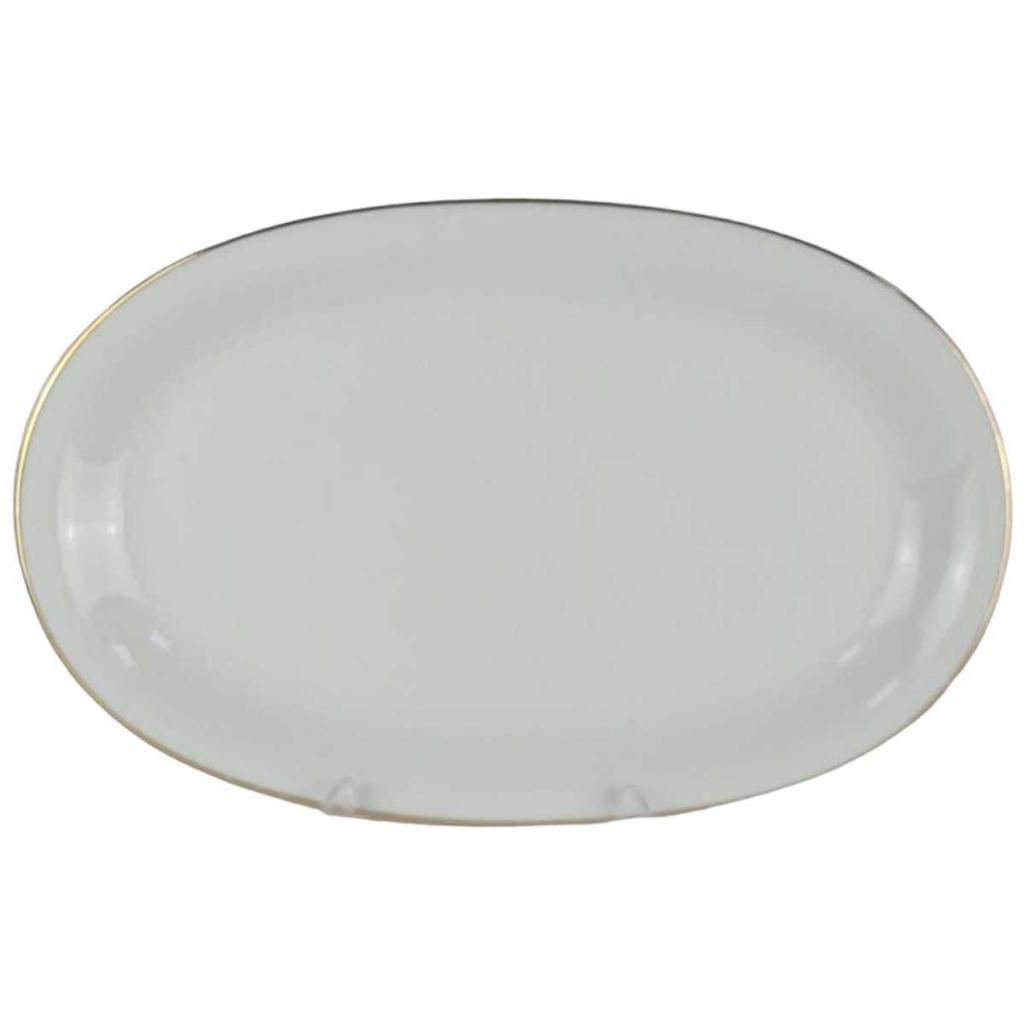 [458138612] Fleischplatte Goldrand 33x21 cm Winterling Kirchenlamitz Weiß gebraucht - gut