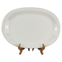 Edelstein Goldrand Beilagenplatte Fleischplatte 33,7x24 cm