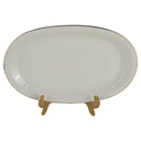 Servierplatte Beilagenplatte Speiseplatte Fleischplatte Goldrand 32,6x20,3 cm Bavaria Beige Orange Braun gebraucht - gut