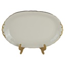 Röslau Bavaria Goldrand Beilagenplatte Fleischplatte 33x21 cm
