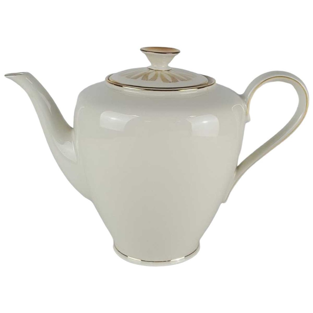 [458138634] Teekanne Goldrand 1,8 L Bavaria Germany weiß gebraucht - gut
