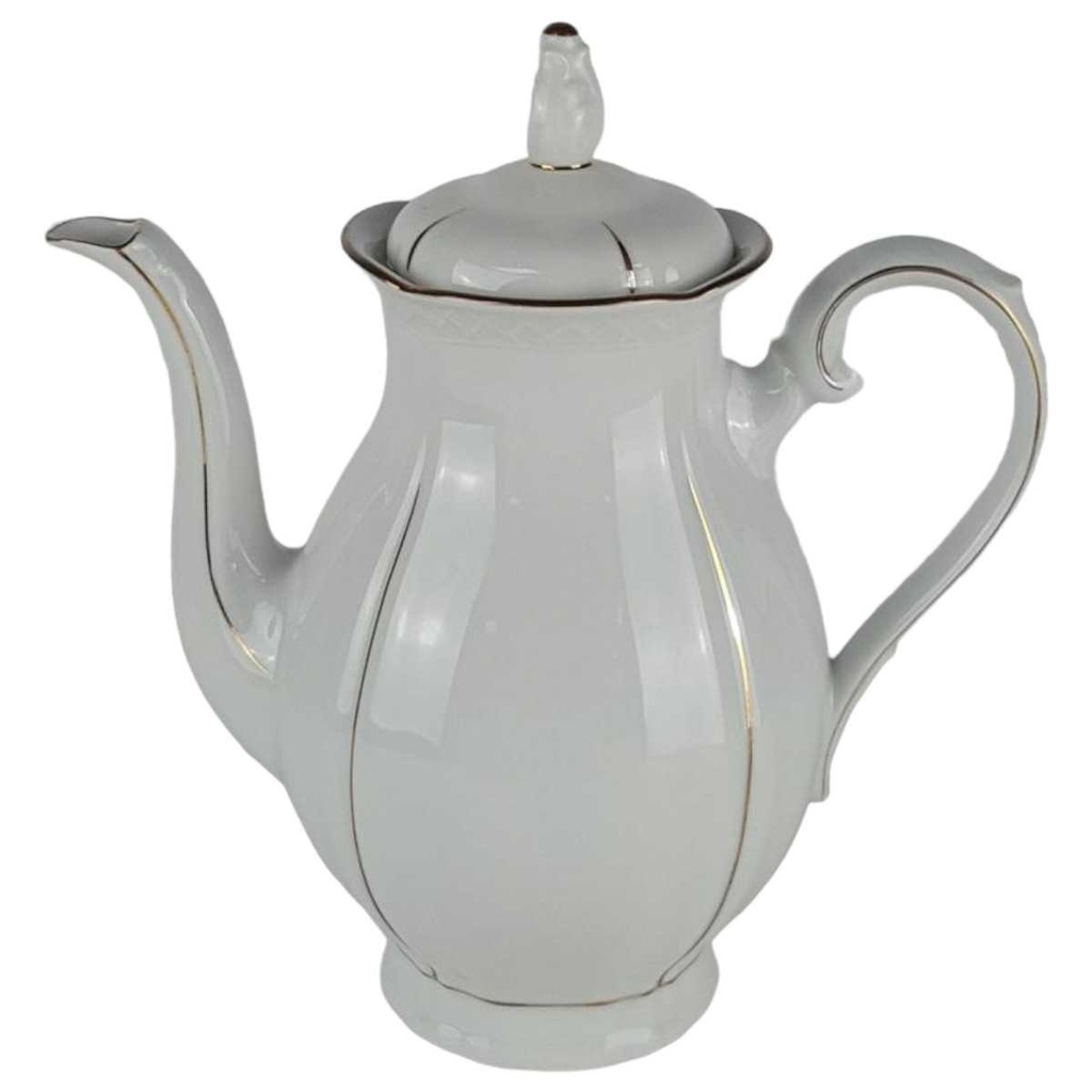 [458138636] Kaffeekanne Goldrand 2 L Schirnding Bavaria Weiß gebraucht - gut