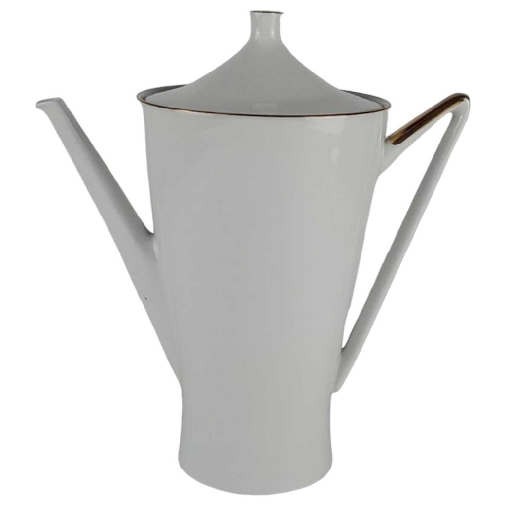 [458138646] Kaffeekanne Goldrand 1,6 L Kaiser Porzellan Alka Kunst Weiß Bavaria gebraucht - gut