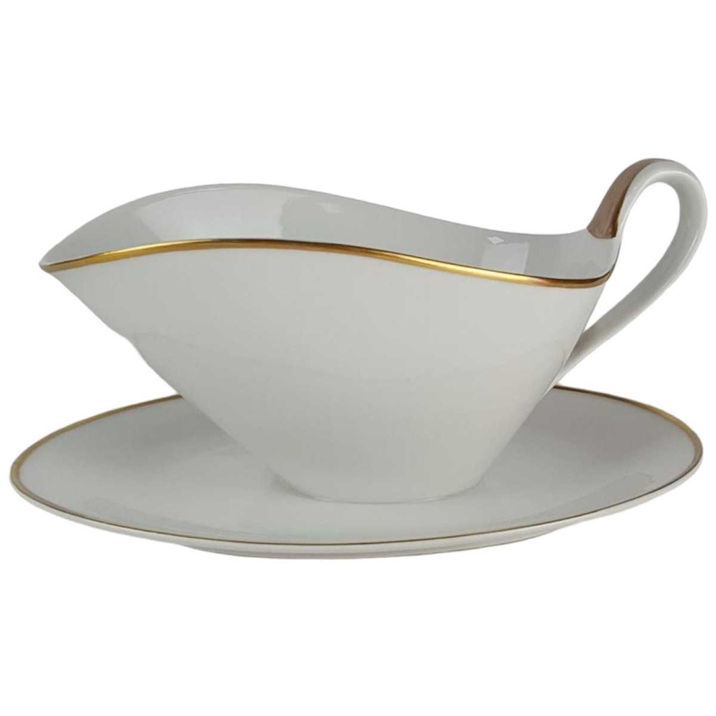 [458138647] Sauciere Goldrand 1tlg Mitterteich Form 7106 weiß mit Bavaria gebraucht - gut