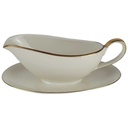 Sauciere Goldrand Bavaria Germany Elfenbein Porzellan Beige gebraucht - gut