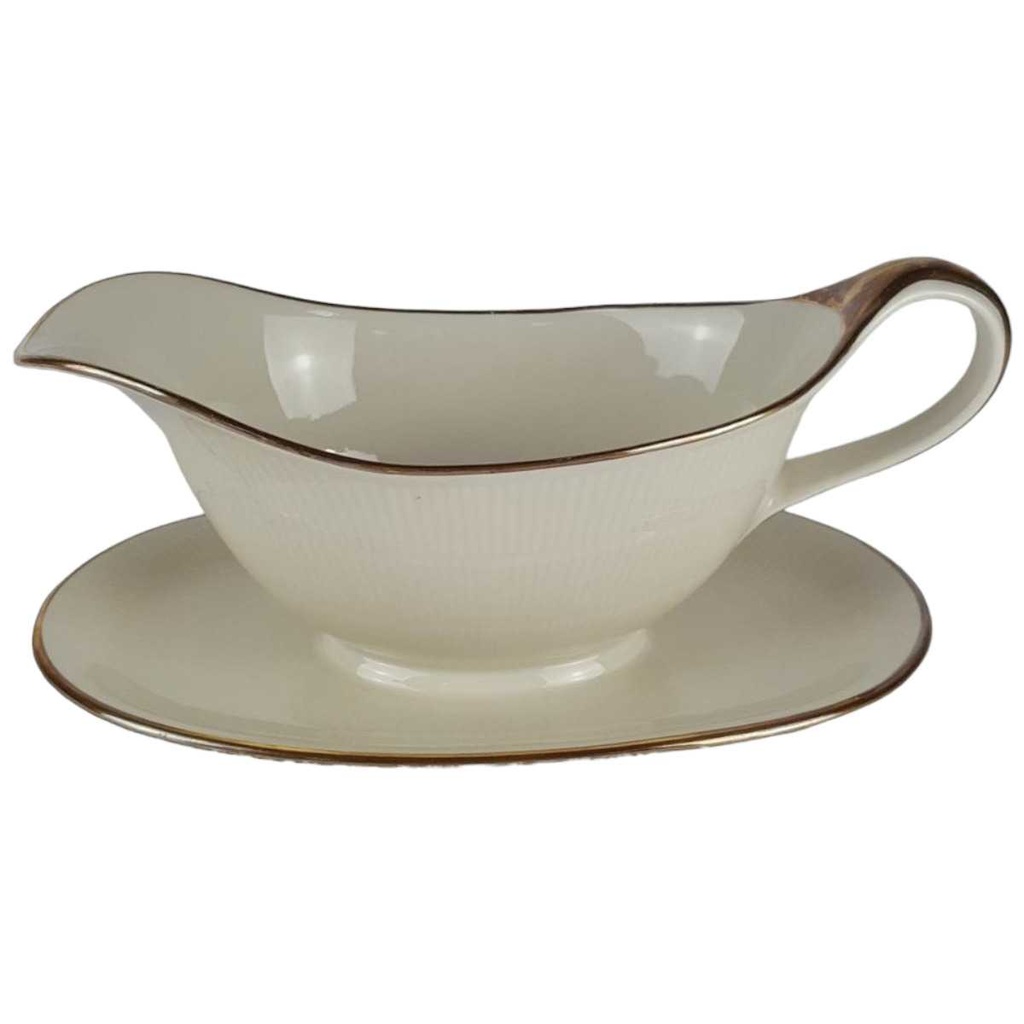 [458138658] Sauciere Goldrand Schumann Bavaria Einzelteile Elfenbein Beige gebraucht - gut