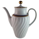 Kaffeekanne Kanne Goldrand 1,3 L Bareuther Waldsassen Reliefdekor blau gebraucht - gut
