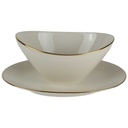 Sauciere Goldrand Bareuther Elfenbein Beige Bavaria gebraucht - gut