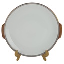 Edelstein Bavaria Porzellan weiß mit Goldrand Grauband Tortenplatte D 27,7 cm
