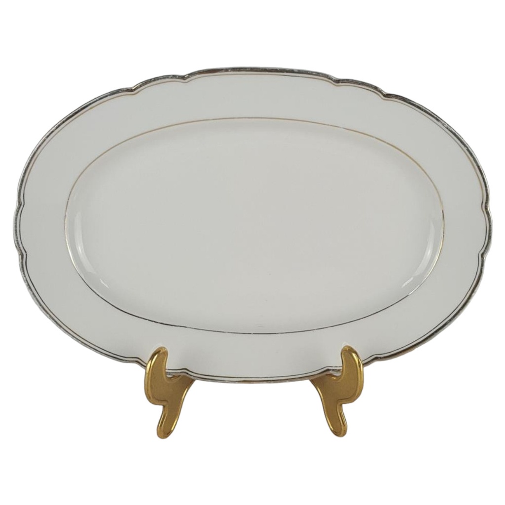 Hutschenreuther Selb Porzellan Goldrand Beilagenplatte Fleischplatte 28,3x19 cm