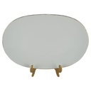 Porzellan Goldrand Beilagenplatte Fleischplatte 33,2x22,7 cm