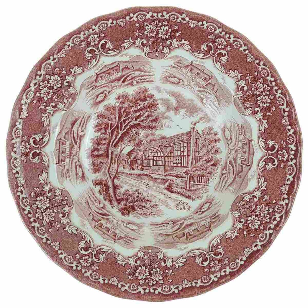 [458138937] Suppenteller 23 cm Grindley English Country Inns Rot gebraucht - sehr gut
