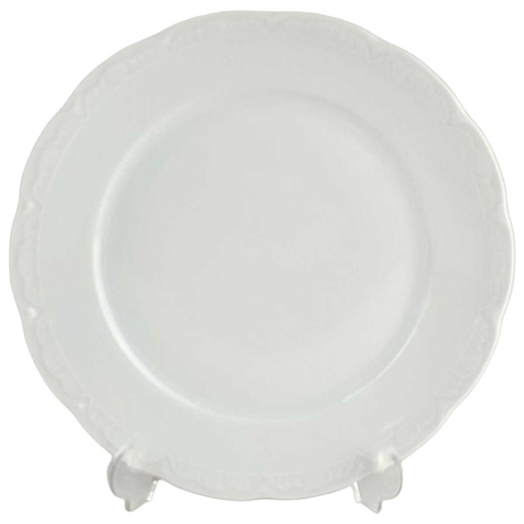[458138948] Kuchenteller Dessertteller 19,5 cm Mitterteich Unbekannte Formen Relief weiß Bavaria gebraucht - gut