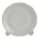 Untertasse 14,3 cm Mitterteich Unbekannte Formen Relief weiß Bavaria gebraucht - gut