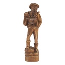 Holzfigur Holzskulptur Nachtwächter mit Laterne H 43 cm