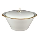 Suppenterrine Suppenschüssel Goldrand 1,65 L Mitterteich Form 12595 Elfenbein Beige Bavaria gebraucht - gut