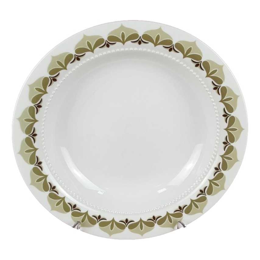 [458139091] Suppenteller 22,1 cm Eschenbach Venedig Perlrand Retrogrün gebraucht - akzeptabel