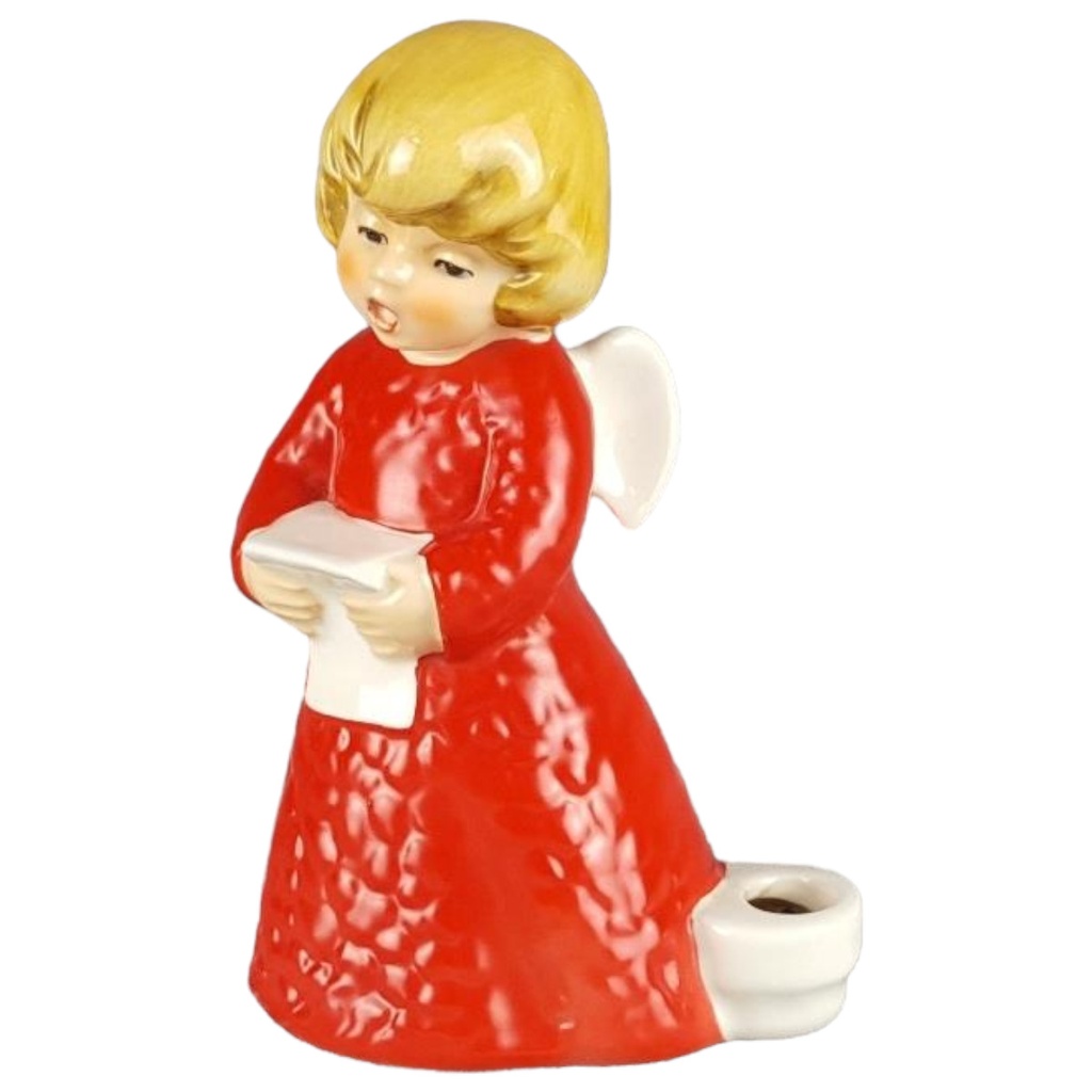 [458139126] Goebel Porzellan 4204314 Figur Kerzenhalter singender Engel H 14 cm