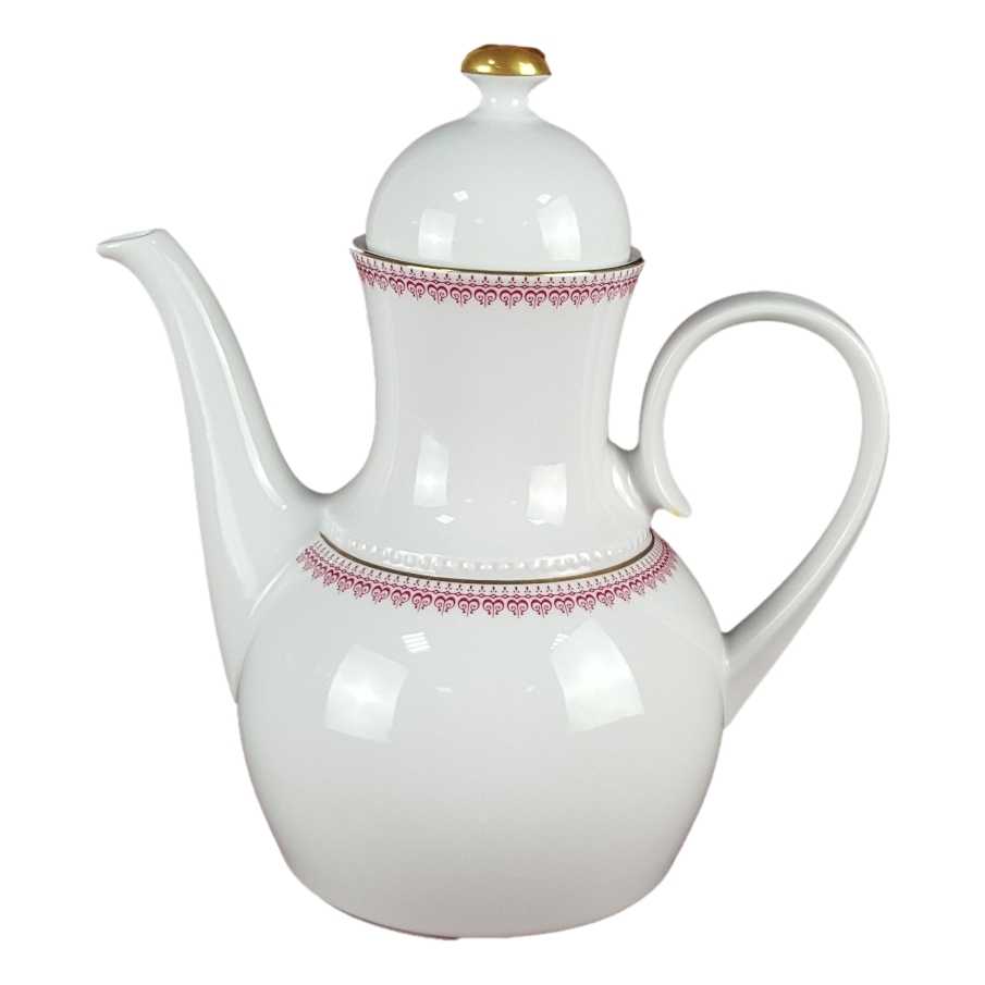 [458139200] Kaffeekanne Goldrand 1,45 L Eschenbach Venedig Perlrand Rot gebraucht - gut