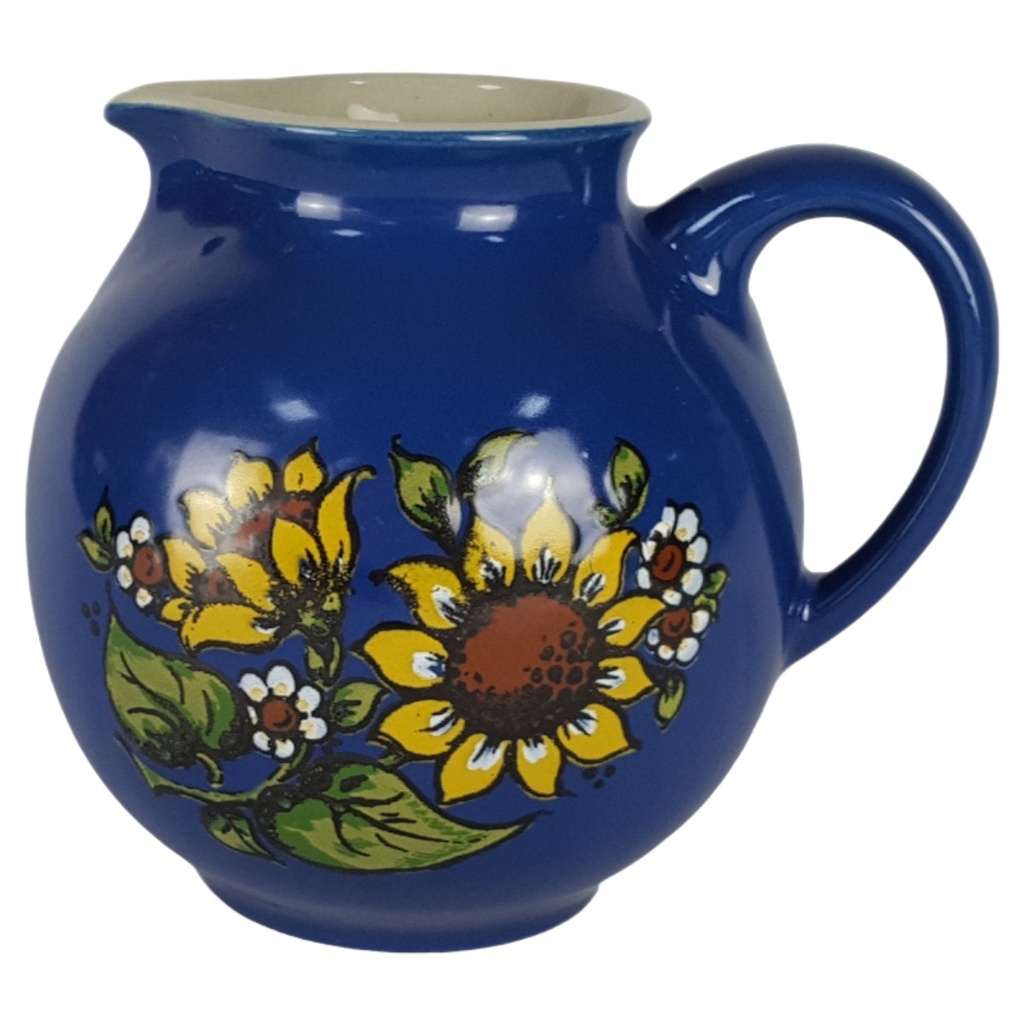 [458139222] MR Marzi & Remy Krug Vase Keramik blau Blumenmuster 1,85 L