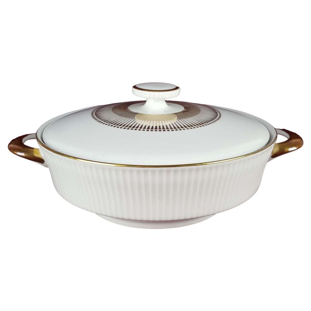 [458139228] Eschenbach weiß Goldrand Ragoutterrine 1,1 L