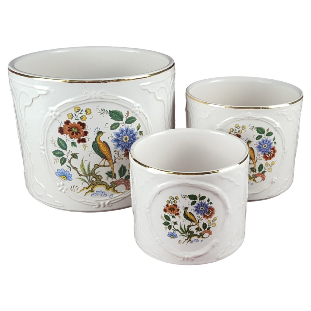 [458139234] Frankton Tegelen Holland Keramik Übertopf Blumentopf Set 3 tlg