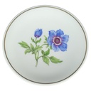 Meissen exklusiver Wandteller Bunte Blume mit Goldrand D 12 cm