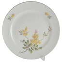 Kuchenteller Dessertteller Frühstücksteller Goldrand 19 cm Rhenania Duisdorf gelbe Blumen mit gebraucht - gut