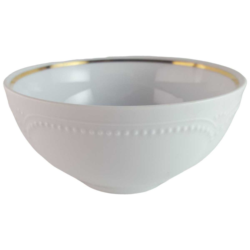 Schale Dessertschale Goldrand 11,9 cm Graf von Henneberg Viktoria weiß mit gebraucht - sehr gut