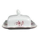 Butterdose Tirschenreuth Unbekannte Formen Blumenmuster mit rosa Rand gebraucht - gut