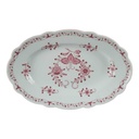 Servierplatte Fleischplatte 32,3x21,2 cm Tirschenreuth Unbekannte Formen Blumenmuster mit rosa Rand gebraucht - gut