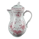 Kaffeekanne 1,25 L Tirschenreuth Unbekannte Formen Blumenmuster mit rosa Rand gebraucht - gut