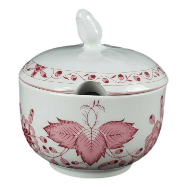 [458139634] Zuckerdose Tirschenreuth Unbekannte Formen Blumenmuster mit rosa Rand gebraucht - gut