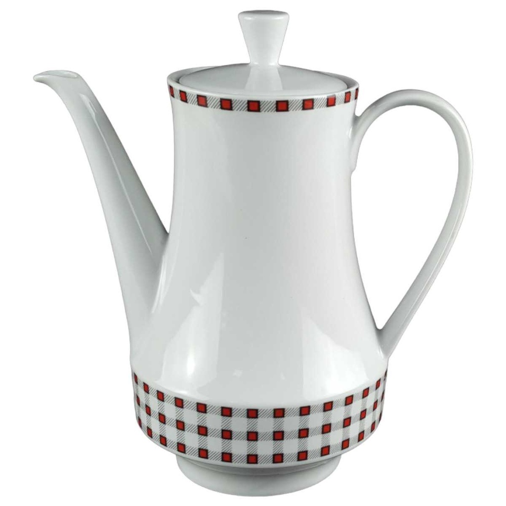 [458139665] Kaffeekanne 1,4 L Winterling Kirchenlamitz Karo rot schwarz gebraucht - gut