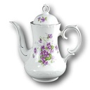 Kaffeekanne 1,4 L Schumann Arzberg Veilchen lila Platinrand gebraucht - gut